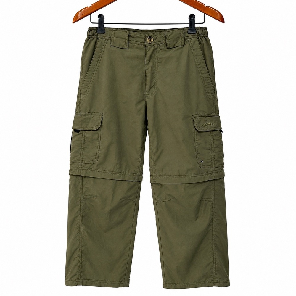American Outback Womens Convertible Cargo Pants Olive Green Hiking Zip Off Small
